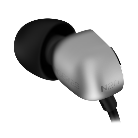 N20U - Silver - Reference class in-ear headphones with universal 3 button remote. - Detailshot 2