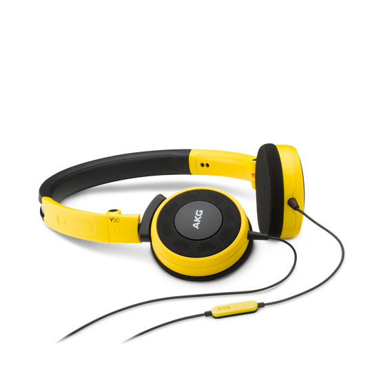 Y 30 - Yellow - Stylish, uncomplicated, foldable headphones with 1 button universal remote/mic - Hero